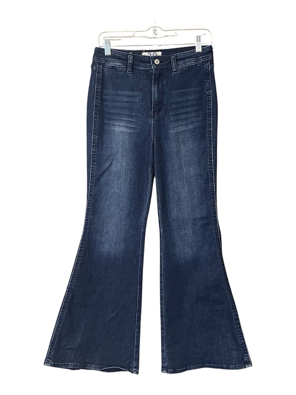 We The Free Dark Indigo High-Rise Flare Jeans